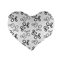 Gray Elegance  Standard 16  Premium Heart Shape Cushions by Valentinaart