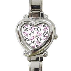 Magenta Elegance  Heart Italian Charm Watch by Valentinaart