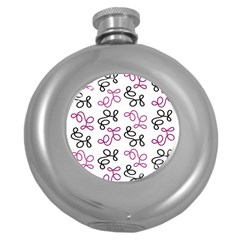 Magenta Elegance  Round Hip Flask (5 Oz) by Valentinaart