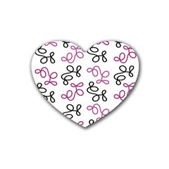 Magenta Elegance  Rubber Coaster (heart)  by Valentinaart