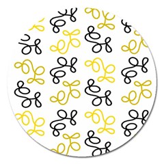 Yellow Elegance Magnet 5  (round) by Valentinaart