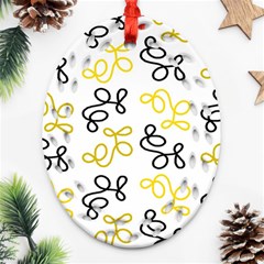 Yellow Elegance Oval Filigree Ornament (2-side)  by Valentinaart