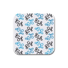 Blue Elegance  Rubber Square Coaster (4 Pack)  by Valentinaart