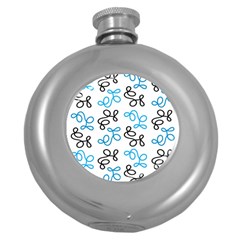 Blue Elegance  Round Hip Flask (5 Oz) by Valentinaart