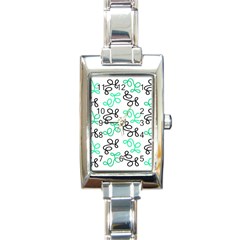 Green Elegance Rectangle Italian Charm Watch by Valentinaart