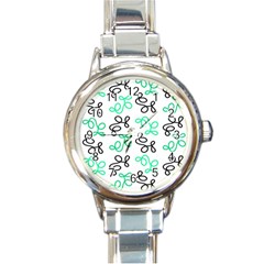 Green Elegance Round Italian Charm Watch by Valentinaart