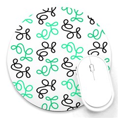 Green Elegance Round Mousepads by Valentinaart