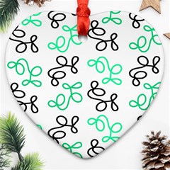 Green Elegance Ornament (heart)  by Valentinaart