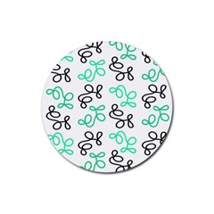 Green Elegance Rubber Round Coaster (4 Pack)  by Valentinaart