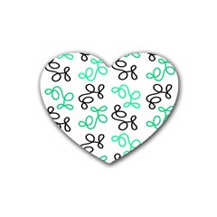 Green Elegance Rubber Coaster (heart)  by Valentinaart