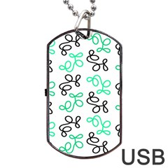 Green Elegance Dog Tag Usb Flash (two Sides)  by Valentinaart