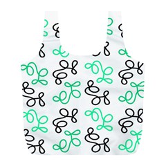 Green Elegance Full Print Recycle Bags (l)  by Valentinaart