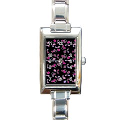 Magenta Garden Rectangle Italian Charm Watch by Valentinaart