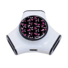 Magenta Garden 3-port Usb Hub by Valentinaart