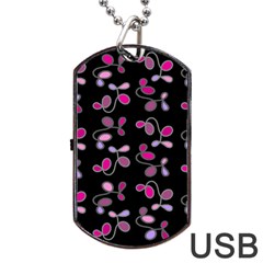 Magenta Garden Dog Tag Usb Flash (two Sides)  by Valentinaart