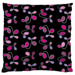 Magenta Garden Large Cushion Case (one Side) by Valentinaart