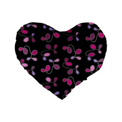 Magenta Garden Standard 16  Premium Flano Heart Shape Cushions by Valentinaart