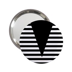 Black & White Stripes Big Triangle 2 25  Handbag Mirrors by EDDArt