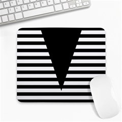 Black & White Stripes Big Triangle Large Mousepads by EDDArt