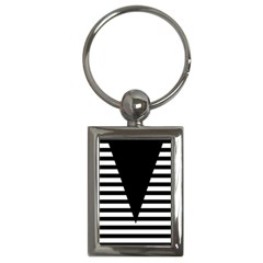 Black & White Stripes Big Triangle Key Chains (rectangle) 