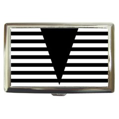 Black & White Stripes Big Triangle Cigarette Money Cases by EDDArt