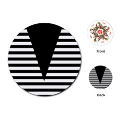 Black & White Stripes Big Triangle Playing Cards (round)  by EDDArt