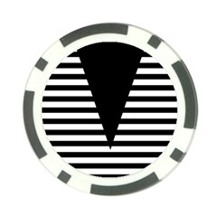 Black & White Stripes Big Triangle Poker Chip Card Guards by EDDArt