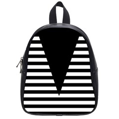 Black & White Stripes Big Triangle School Bags (small)  by EDDArt