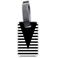 Black & White Stripes Big Triangle Luggage Tags (two Sides) by EDDArt