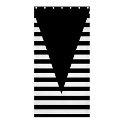 Black & White Stripes Big Triangle Shower Curtain 36  X 72  (stall)  by EDDArt