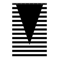 Black & White Stripes Big Triangle Shower Curtain 48  X 72  (small)  by EDDArt