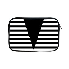 Black & White Stripes Big Triangle Apple Ipad Mini Zipper Cases by EDDArt