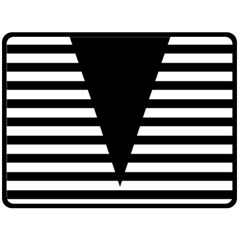 Black & White Stripes Big Triangle Double Sided Fleece Blanket (large)  by EDDArt