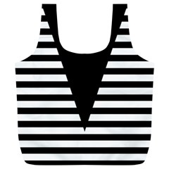 Black & White Stripes Big Triangle Full Print Recycle Bags (l)  by EDDArt