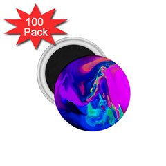 The Perfect Wave Pink Blue Red Cyan 1 75  Magnets (100 Pack)  by EDDArt