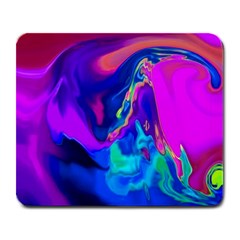 The Perfect Wave Pink Blue Red Cyan Large Mousepads by EDDArt