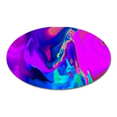 The Perfect Wave Pink Blue Red Cyan Oval Magnet