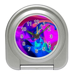 The Perfect Wave Pink Blue Red Cyan Travel Alarm Clocks by EDDArt