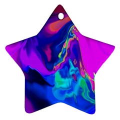 The Perfect Wave Pink Blue Red Cyan Star Ornament (two Sides)  by EDDArt