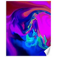 The Perfect Wave Pink Blue Red Cyan Canvas 11  X 14   by EDDArt