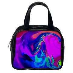 The Perfect Wave Pink Blue Red Cyan Classic Handbags (one Side) by EDDArt