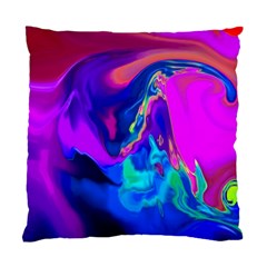 The Perfect Wave Pink Blue Red Cyan Standard Cushion Case (two Sides) by EDDArt