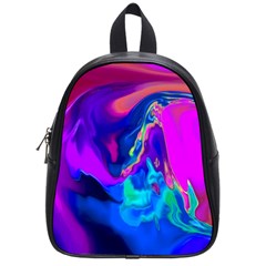 The Perfect Wave Pink Blue Red Cyan School Bags (small)  by EDDArt