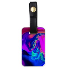 The Perfect Wave Pink Blue Red Cyan Luggage Tags (one Side)  by EDDArt