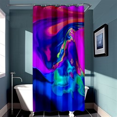 The Perfect Wave Pink Blue Red Cyan Shower Curtain 36  X 72  (stall)  by EDDArt