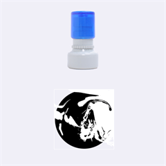 The Perfect Wave Pink Blue Red Cyan Rubber Round Stamps (small) by EDDArt