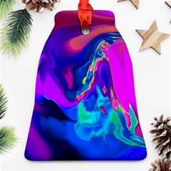 The Perfect Wave Pink Blue Red Cyan Bell Ornament (2 Sides) by EDDArt