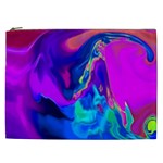 The Perfect Wave Pink Blue Red Cyan Cosmetic Bag (XXL)  Front