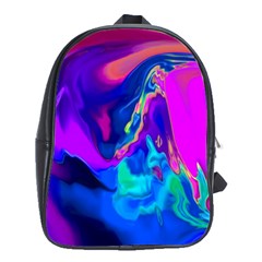 The Perfect Wave Pink Blue Red Cyan School Bags (xl)  by EDDArt