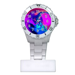 The Perfect Wave Pink Blue Red Cyan Plastic Nurses Watch by EDDArt